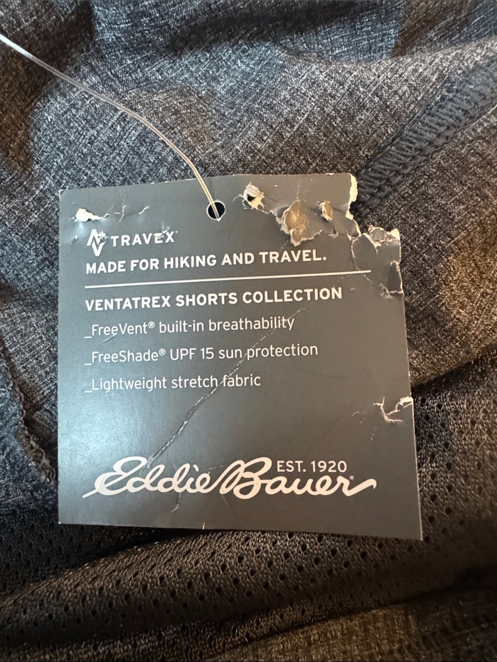 New with Tags Eddie Bauer Heather Gray Flat Front Men’s Shorts Adjustable Waist - Picture 9 of 11